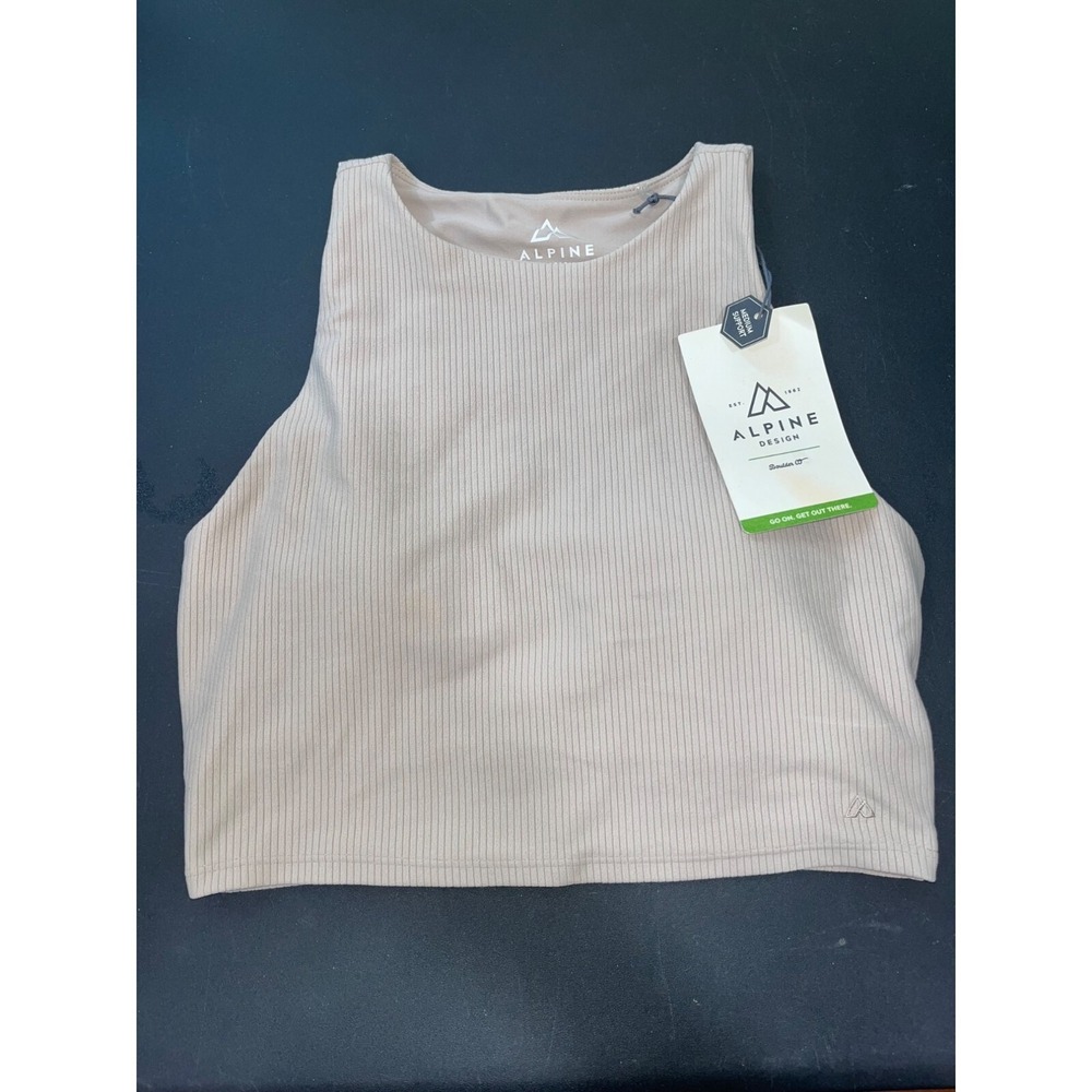 Alpine Design Womens Ribbed Crop Tank Light Beige X-Small $35